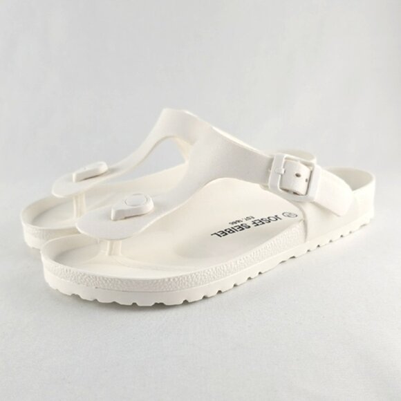 Josef Seibel Women's White Thong Slide Sandal Adjustable Strap Lightweight Sz 37 - Picture 1 of 11